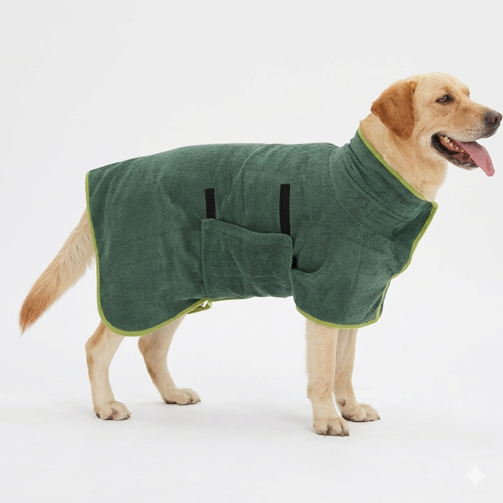 Microfiber Dog Bathrobe | Fast-Drying Towel Robe