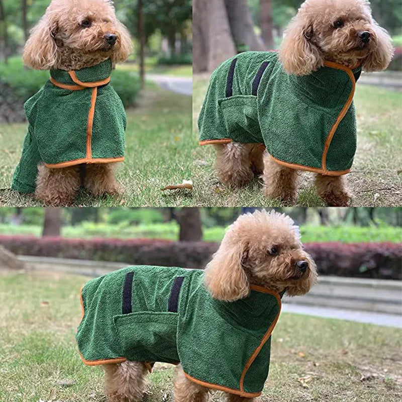 Microfiber Dog Bathrobe | Fast-Drying Towel Robe